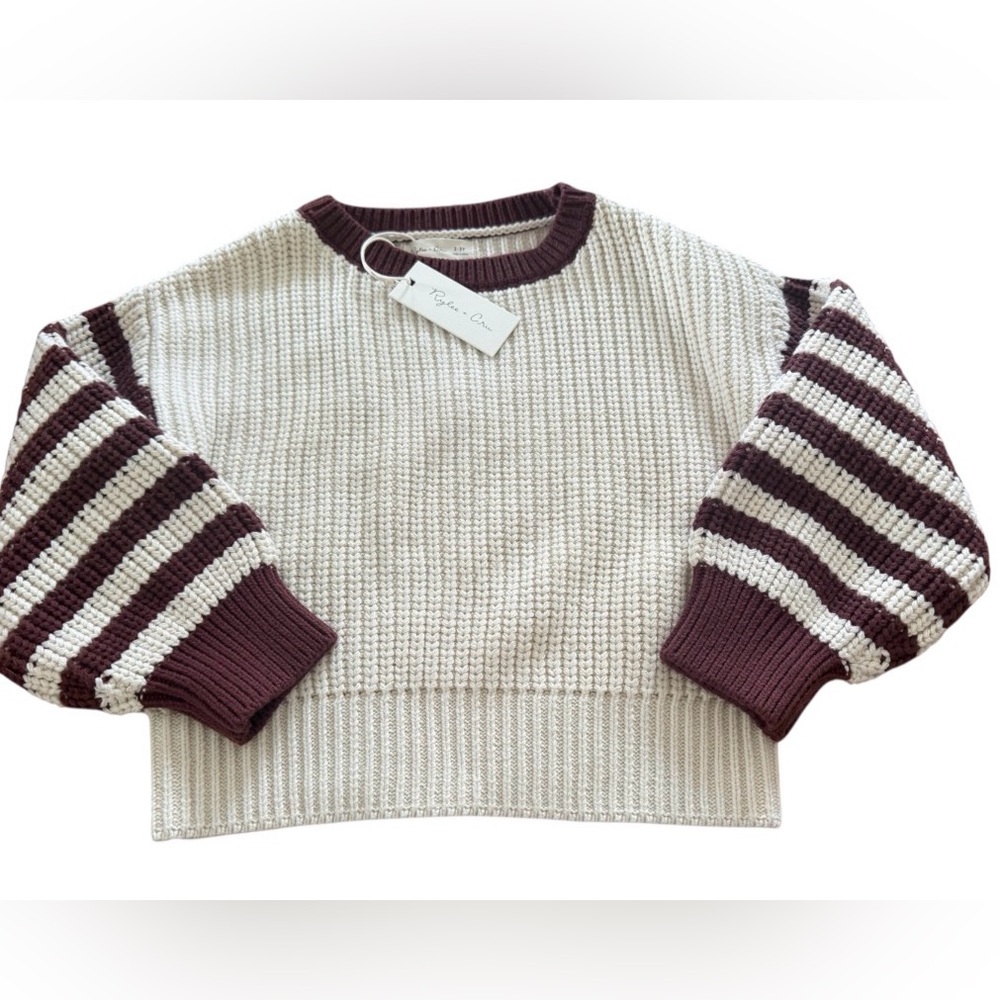 NWT! Rylee & Cru Cream/Brown Sweater Size 2-3 Year Old